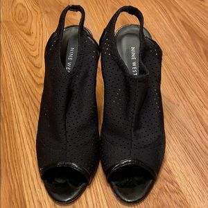 Nine West Black Anissa Slingback Heels Size 8.5